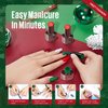 MEFA 19 Pcs Gel Nail Polish Kit with U V Light, 12 Christmas Colors Burgundy Red Dark Green Glitter Gel Polish Winter Silver Gold Sparkle Nail Polish Manicure Soak Off DIY Salon Decorations Gifts