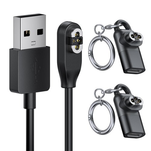 FYOUNG Charging Cable with 2 Type-C Adapters for SHOKZ OpenSwim Pro, USB 4-Pin Magnetic Charger Cord for Shokz Bone Conduction Headphones