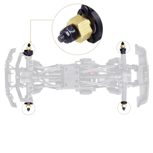 HobbyPark 4Pcs Brass Wheel Hex Hubs for TRX4M Upgrades Parts 1/18 RC Crawler Replacement of 9750, w/Lock Nuts, Wheel Wrench