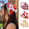 Woeoe Crochet Floral Bandana Knit Triangle Headband Cute Strawberry Head Scarf for Women's Hair(3 Pcs)