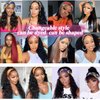 Deep Wave Headband Wig Human Hair 12inch None Lace Front Wigs Brazilian Virgin Hair Machine Made Wigs Glueless Deep Curly Wave Headband Half Wigs for Black Women Human Hair Natural Color