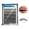 Hannahool 120pcs D Curl Individual Wide Stem Cluster DIY Eye Lashes Extensions Mixed 10-12-14-16mm/14-16-18mm/12-14-16mm Makeup Dramatic Volume Lashes (mixed 10-12-14-16mm)