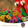 SUPVOX 50pcs Wooden Blocks Bird Chewing Toy, DIY Bird Chewing Toys Colorful Square Wood Pieces Beak Trim Parrot Foot Craft Cage Part Toy Mini Wood Chip Charms