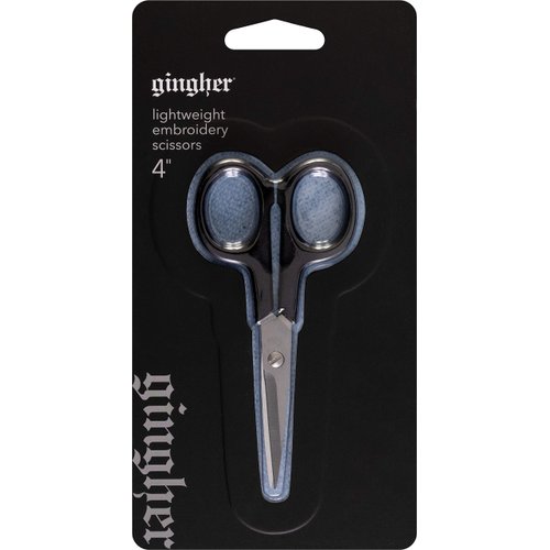 Fiskars Gingher 01-005102 Lightweight Embroidery Scissors, 4-Inch , Black