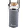 sunkey 50 Oz Glass Water Bottle Wide Mouth with Bamboo Lid Neoprene Sleeve