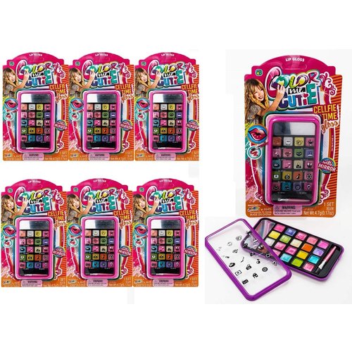 JA-RU Kids Makeup Beauty Toy Kit for Girls (6 Makeover Set) Cell Case w/Mirror, Brush & Eyeshadow Palette. Kids Real Makeup Washable & Non Toxic. Birthday Princess Party Gifts & Cosmetic Toys. 4645-6