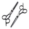 Hair Cutting Scissors Kit 11PCS, Hair Scissors Professional Haircut Scissors with Japanese Stainless Steel Hair Shears, Thinning Shears, Haircut Accessories in Leather Case for Salon/Home (Black)