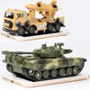 ZUKULIFE Military Vehicles and Army Battle Site Toys Flatbed Truck with Tank, Gift for 3 4 5 6 Year Olds Boys Kid Toddler Child