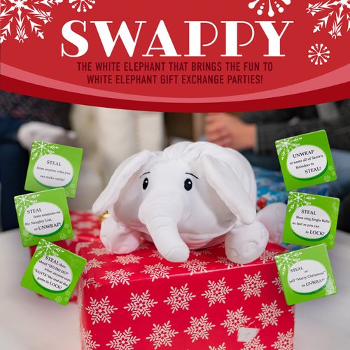 Squirrel Products White Elephant Party Kit Swappy The Christmas Party Game The Most Fun You Can Have Exchanging Useless Gifts for The Holidays