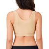 BRABIC Women's Front Closure Bra Post-Surgery Posture Corrector Shaper Tops with Breast Support Band (Beige, M)