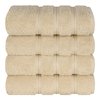 American Soft Linen Luxury Hand Towels for Bathroom, 100% Cotton Turkish 4 Piece Hand Towel Set, 600 GSM Hand Face Towels for Kitchen, Beige Hand Towels