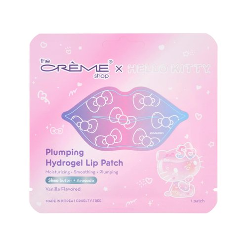 The Crème Shop x Hello Kitty Plumping Hydrogel Lip Patch, Lip Masks for Dry Lips, Hydrating Lip Plumper Mask, Nourishing Lip Care - 50th Year Anniversary Limited Edition (Pack of 3)