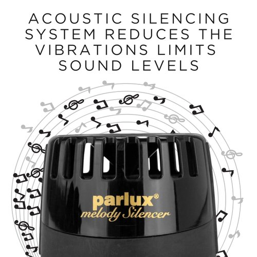 Parlux Melody Silencer Hair Dryer Attachment for Noise Reduction. Compatible with Parlux Hairdryers. Lightweight for Salon & Home Use. (Black)
