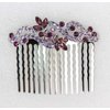 Faship Gorgeous Purple Rhinestone Crystal Floral Hair Comb