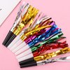 TXMLXY 24 Pcs Glitter Noisemakers, Metal Tassel Music Birthday Blowers, Horn Whistles Party Favors Blow Out, Kids New Year's Eve Noisemakers (Color, Gold, Silver)