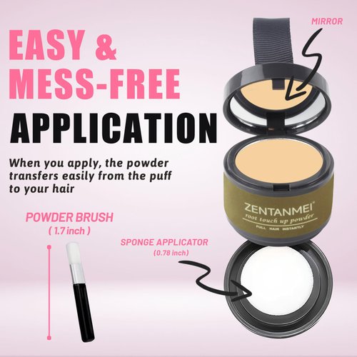 ZENTANMEI Root Touch Up Hairline Powder for Women & Men, Gray Hair Cover Up, Hairline Shadow Powder Waterproof & Windproof, 0.14 oz Root Cover Up Powder for Thinning Hair (Light Blonde)