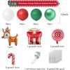 ZFUNBO Christmas Balloons Garland Arch Kit, 85 Pcs Red Green White Balloons with Candy Elk Santa Claus Gift Box Mylar Balloons for Candy Theme Baby Shower Birthday Christmas party Decoration