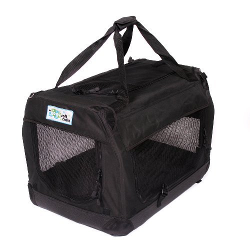 GoGo Pet 3-Door Soft Dog Crate, Medium 36" L x 25" W x 25" H, Black