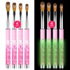 Saviland Kolinsky Acrylic Nail Brush Set: Size 6/8/12/14 Professional Acrylic Nail Brushes for Acrylic Application, Glows in The Dark Acrylic Powder Brushes for Nail Art Extension 3D Carving Home DIY