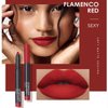 6 Colors Matte Lip Crayon Set, Velvet Creamy Lipstick Lip Liner Pencil Set, Intense Full Coverage Long-Lasting Soft Matte Lipstick Kit with Built-in Sharpener