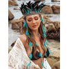 GORTIN Indian Feather Headdress Boho Feather Headband Hippie Headbands Native American Headpiece Gypsy Festival Costume Feather Hair Accessory for Women