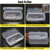 JUXYES Plastic Sterilizing Tray for Nail Art Accessories Tools, Portable Nail Art Tool Sterilizer Tray with Strainer, Fully Transparent Storage Box Organizer for Tweezer, Manicure Tools (Clear)
