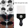 LEADUWAY Hair Pick, Hair Comb, Metal Pick Comb, Detangle Wig Braid Hair Styling Comb, Black, 1 PACK