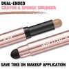 FOCALLURE No Crease Eyeshadow Stick, Creamy Eye Shadow Stick, Matte & Shimmer Eyeshadow Pencil, Smudge-proof, Built-in Smudger, VELVET COCOA