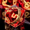 ORIFANTOU Magic Lord of The Rings DND Dice Set Sharp Edge Red Resin Dice with Box, Golden Ring Inclusion D&D Dice RPG Role Playing Games, Dungeons and Dragons D and D Polyhedral Dice Set