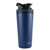 Ice Shaker 26 Oz Shaker Bottle, Stainless Steel Water Bottle and Protein Shaker, As Seen on Shark Tank, Reusable Stainless Steel Water Bottle, Gym Water Bottle, Navy