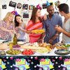Hegbolke 80s Party Supplies - 61 Pcs 80s Plates Napkins Tablecloth Set, for Back to the 80s Party Decorations, 80s Theme Birthday Party Supplies - Serves 20