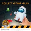 P.M.I. Among Us Crewmate Figure with Stamper | 4.5-Inch-Tall Among Us Toy + 3 Hidden Accessories| Among Us Party Favors and Playable Collectibles | Crewmate in The Egg Hat