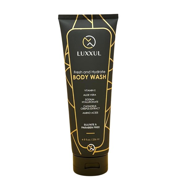 LUXXUL Cooling Body Wash Fresh and Hydrate - Reduces Itching, Hydrates, Sulfate-Free