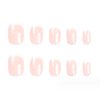 YoYoee Short Oval False Nails French Press on Nails Cute Acrylic Nude Fake Nails for Women and Girls 24PCS