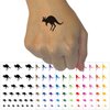 Leaping Red Kangaroo Silhouette Australian Marsupial Temporary Tattoo Water Resistant Fake Body Art Set Collection - Light Green (One Sheet)