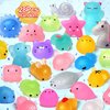 LUDILO Mochi Animal Squishies Toys 2nd Generation Glitter Mochi Squishy 28pcs Kawaii Mini Squishies Party Favors for Kids Stocking Stuffers Class Prizes Valentines Birthday Gifts Stress Relief Toy