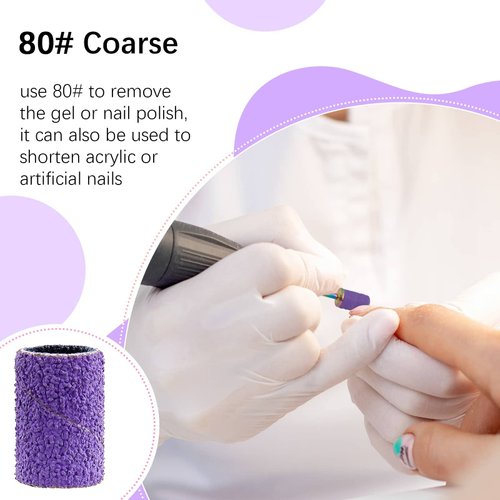 Difenni Sanding Bands for Nail Drill,Colorful Nail Sanding Bands 210pcs Nail Drill Sanding Bands 80#150#240#Coarse Fine Grits with Rainbow 3/32" Mandrel Bit for Electric Nail Drill Nail