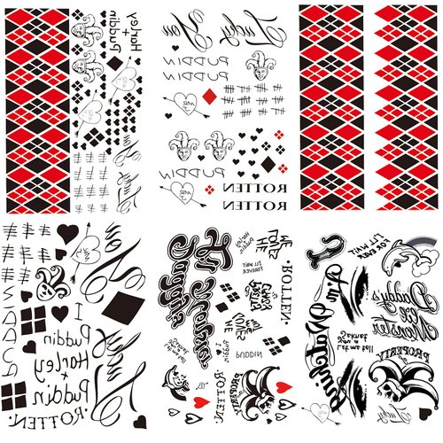 Women Tattoos, 6 Small Sheets Halloween Fake Temporary Tattoo Stickers for Women Girls Kids Halloween Costume Party Makeup