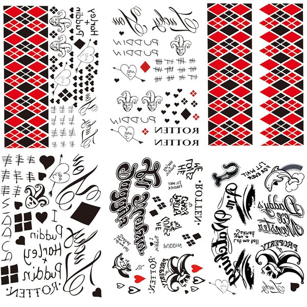 Women Tattoos, 6 Small Sheets Halloween Fake Temporary Tattoo Stickers for Women Girls Kids Halloween Costume Party Makeup