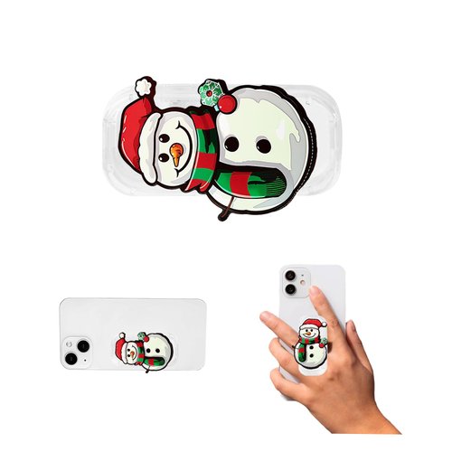 Yuibthr Phone Grip Cute 2D Shape Collapsible Expandable, Christmas Decorations Smartphone Tablet Cell Phone Grip Stand Holder (Snow Man-8)