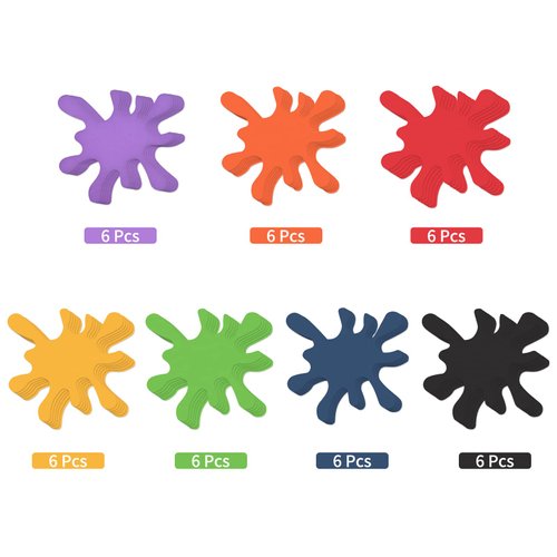 42 Pcs Paint Splatter Cutouts Colorful Art Painting Party Decorations Art Paint Splash Silhouette for Art Painting Theme Birthday Party Decoration School Bulletin Board Craft Home Wall Decor