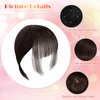 Hair Toppers for Thinning Hair Bangs Hair Clip in Extensions,Top Hair Pieces French Hair Bangs Fringe Hair Extension One Piece Clip on Front Bangs Hairpiece Forehead Topper for Girls Women,Brown Black