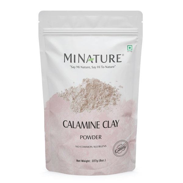 Calamine Clay by mi nature | For Younger looking skin, Detoxifying Skin | 227g(8 oz) (0.5 lb) | Facial Cleansing mask | Use to make Masks, Creams, Scrubs, Bath Bombs, Body Wash and Soaps