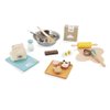Janod - My Bakery - Pretend Play Kitchen and Doll’s Tea Set Toy - 19 Wooden and Felt Pieces Included - Water-Based Paints - 3 Years + J06618