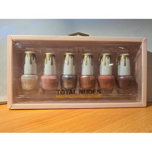 Nicole Miller Total Nudes Nail Polish Collection, Set of 6 Unique Glossy and Shimmery Nail Polish Colors for Women and Girls, Quick Dry Nail Polish