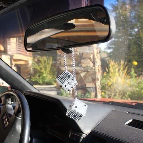 CarLashes 1201DI Clear Rear View Mirror Pendant Dice