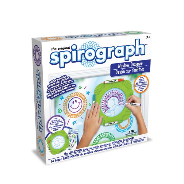 Spirograph — Window Designer — Art and Craft Kit for Kids — Design on Windows and Mirrors — Easy-to-Clean — for Ages 7+