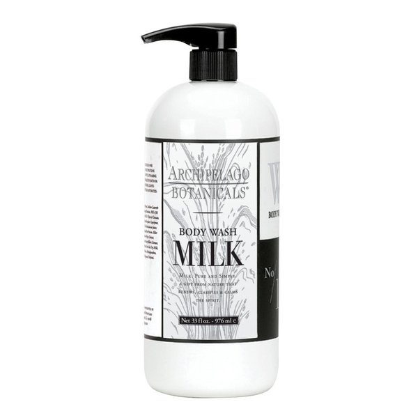 Archipelago Botanicals Milk Body Wash, Cleansing and Moisturizing Body Wash for Dry Skin, Soft and Smooth Skin, Free from Parabens, Phthalates and GMOs (33 oz)