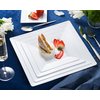 Squarete White Hard Plastic Elegant Disposable 9'' Inch Dinner Plates 1 Pack Of 10 Per Pack