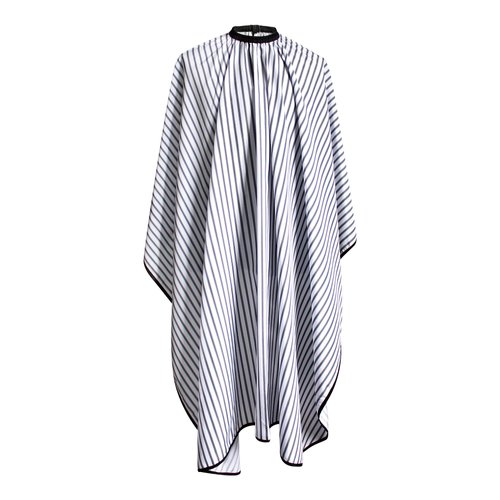 SMARTHAIR Professional Salon Cape Polyester Barber cape Hair Cut Cape,57”x66.8”,Black and White Stripes,C250023B-L